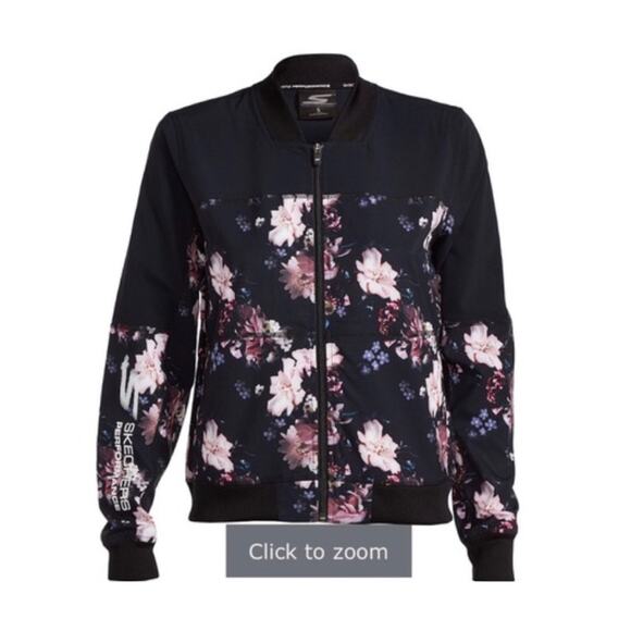 Skechers Floral Athletic Bomber Jacket sz XS - Picture 1 of 4
